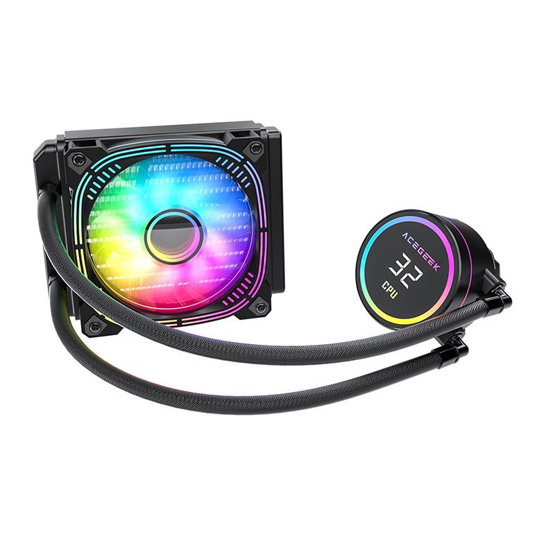 Water Cooler Acegeek Temp C120, ARGB, 120mm, Preto, AG-TEMPC120-BK