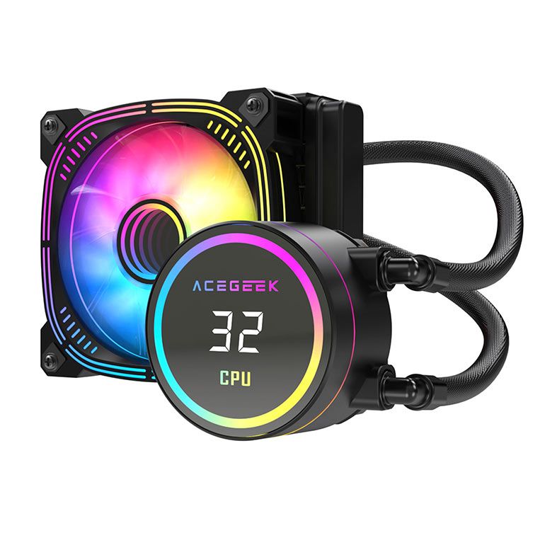 Water Cooler Acegeek Temp C120, ARGB, 120mm, Preto, AG-TEMPC120-BK