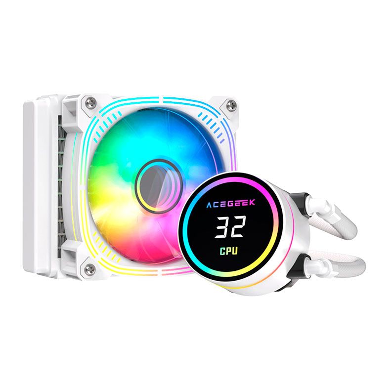 Water Cooler Acegeek Temp C120, ARGB, 120mm, Branco, AG-TEMPC120-WH