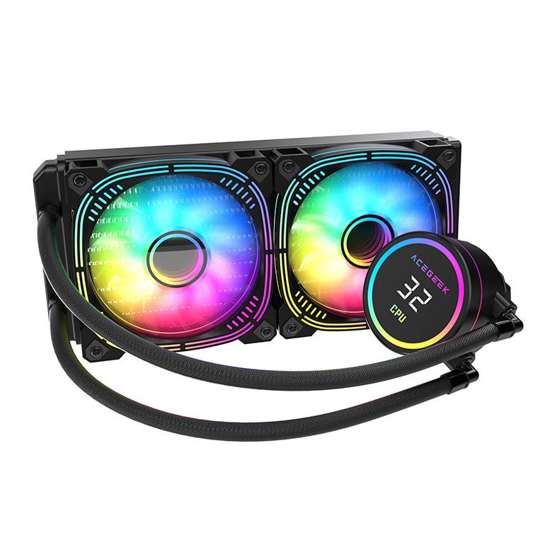 Water Cooler Acegeek Temp C240, ARGB, 240mm, Preto, AG-TEMPC240-BK
