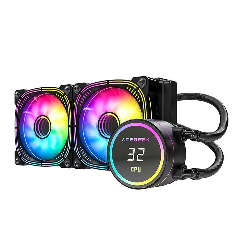 Water Cooler Acegeek Temp C240, ARGB, 240mm, Preto, AG-TEMPC240-BK