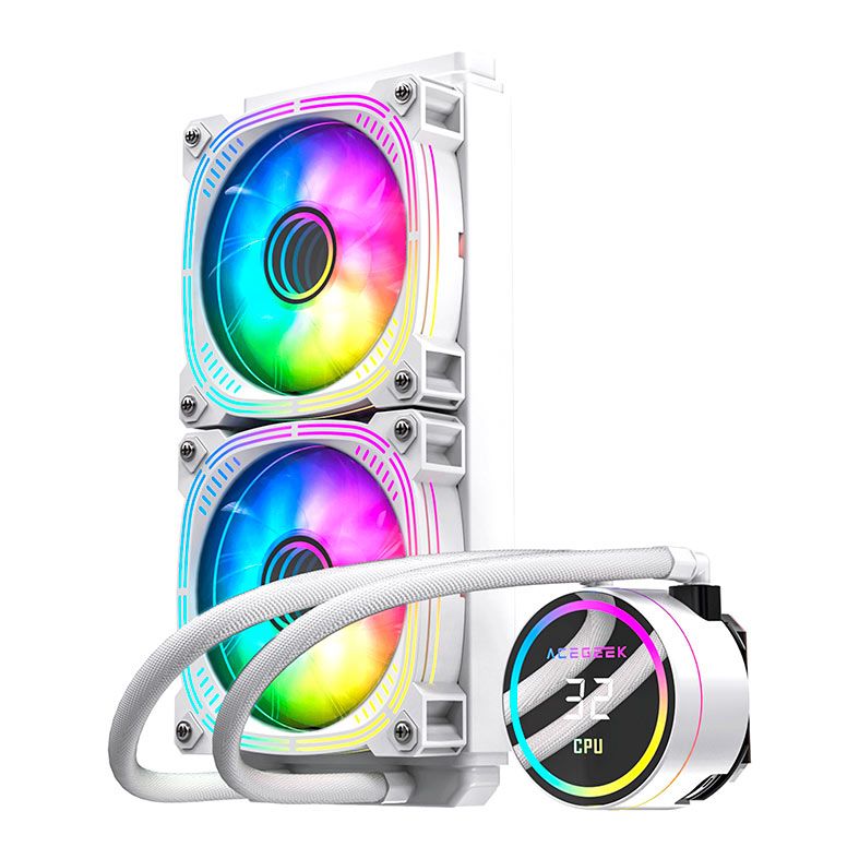 Water Cooler Acegeek Temp C240, ARGB, 240mm, Branco, AG-TEMPC240-WH
