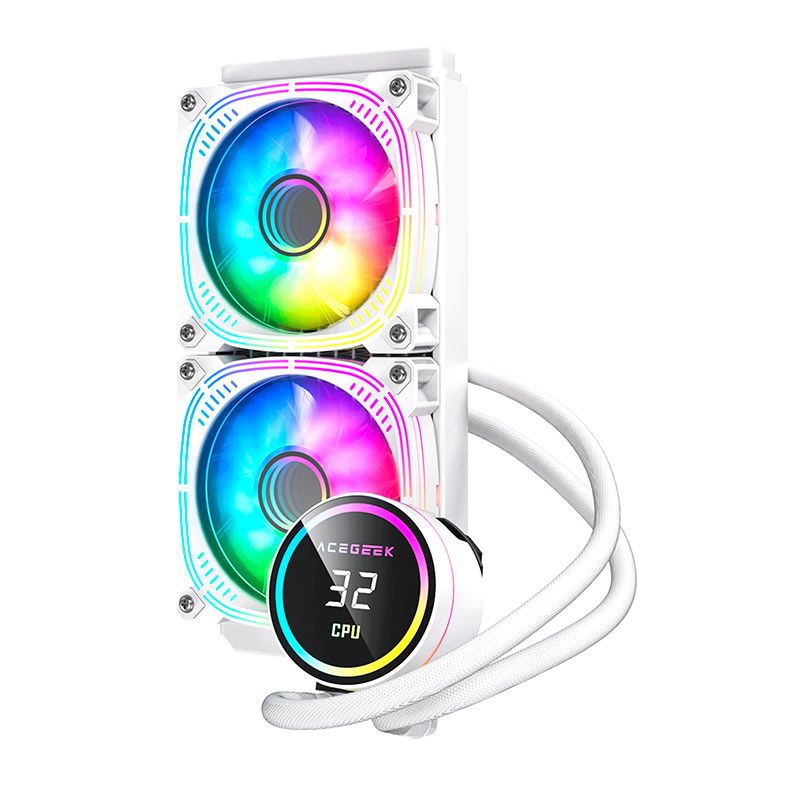 Water Cooler Acegeek Temp C240, ARGB, 240mm, Branco, AG-TEMPC240-WH