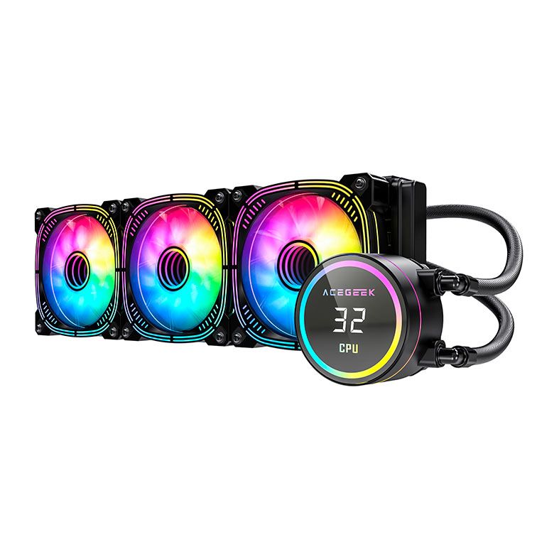 Water Cooler Acegeek Temp C360, ARGB, 360mm, Preto, AG-TEMPC360-BK