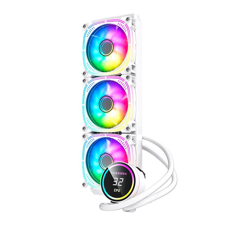 Water Cooler Acegeek Temp C360, ARGB, 360mm, Branco, AG-TEMPC360-WH