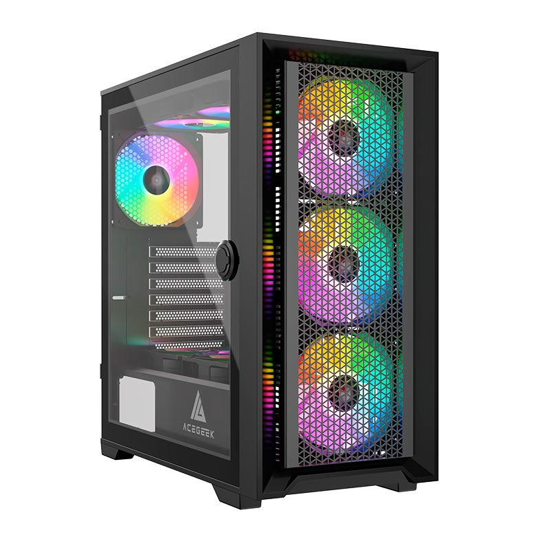 GabineteGamerAcegeekTempestA370,Mid-Tower,LateraldeVidro,Preto,AG-TEMPEST-A370-BK