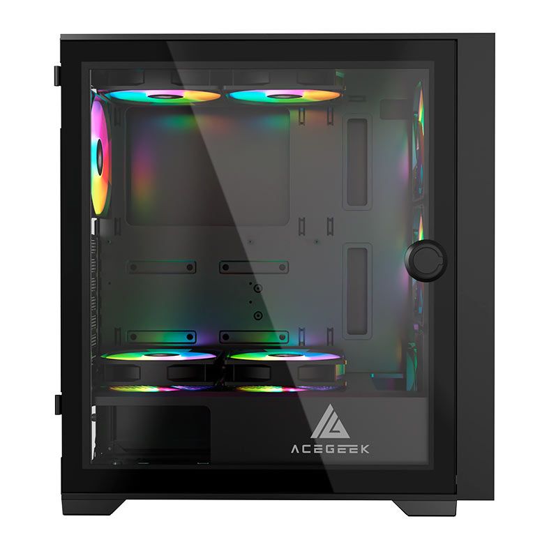 Gabinete Gamer Acegeek Tempest A370, Mid-Tower, Lateral de Vidro, Preto, AG-TEMPEST-A370-BK