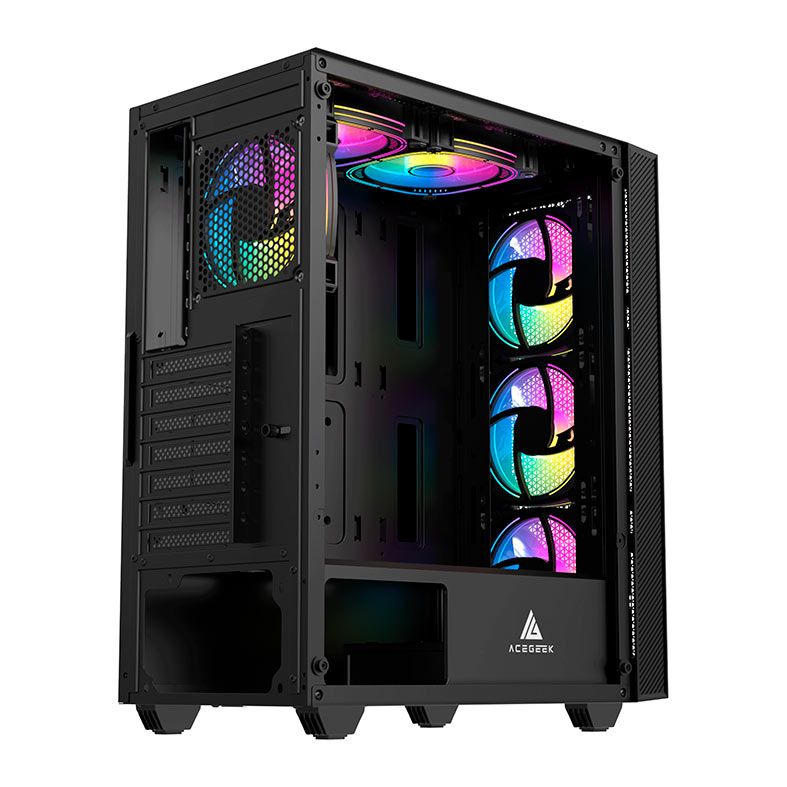 Gabinete Gamer Acegeek Utopia K445, Mid-Tower, Lateral de Vidro, Preto, AG-UTOPIA-K445-BK