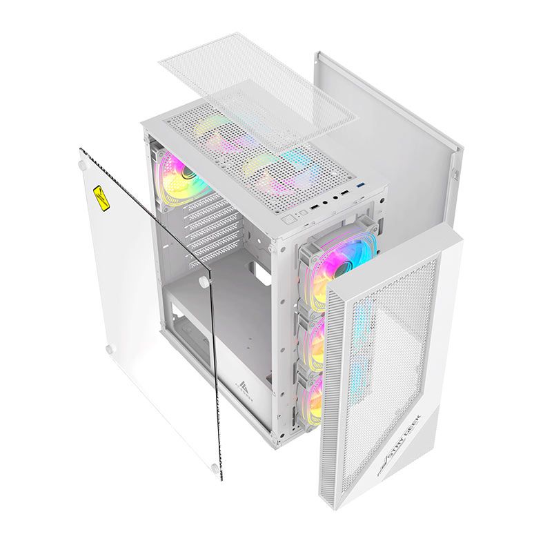 Gabinete Gamer Acegeek Utopia K445, Mid-Tower, Lateral de Vidro, Branco, AG-UTOPIA-K445-WH