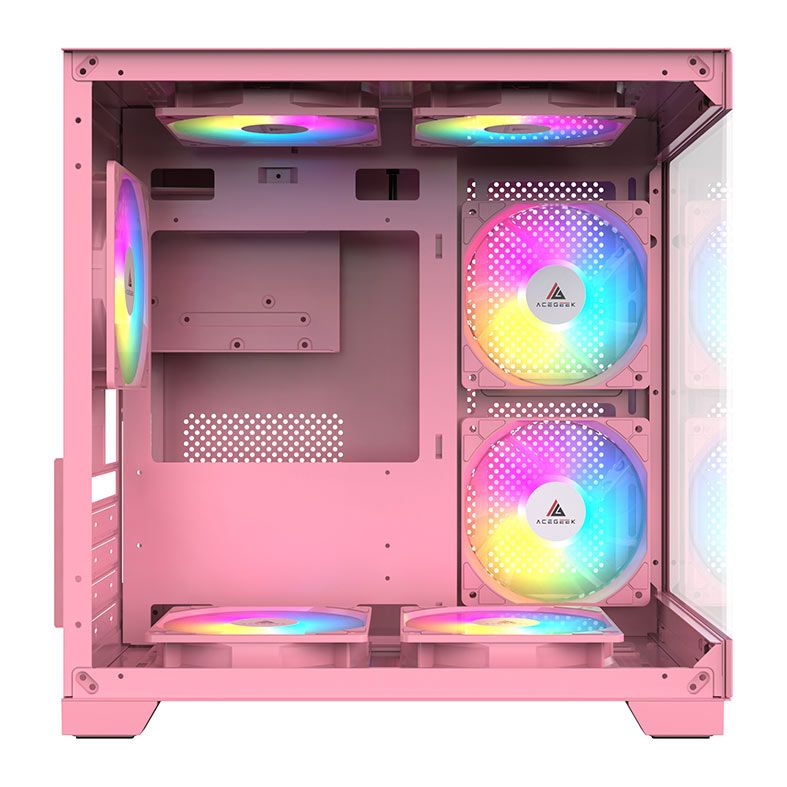 Gabinete Gamer Acegeek Vacancy L375, Mid-Tower, Lateral de Vidro, Rosa, AG-VACANCY-L375-PK