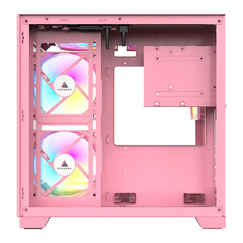 Gabinete Gamer Acegeek Vacancy L375, Mid-Tower, Lateral de Vidro, Rosa, AG-VACANCY-L375-PK