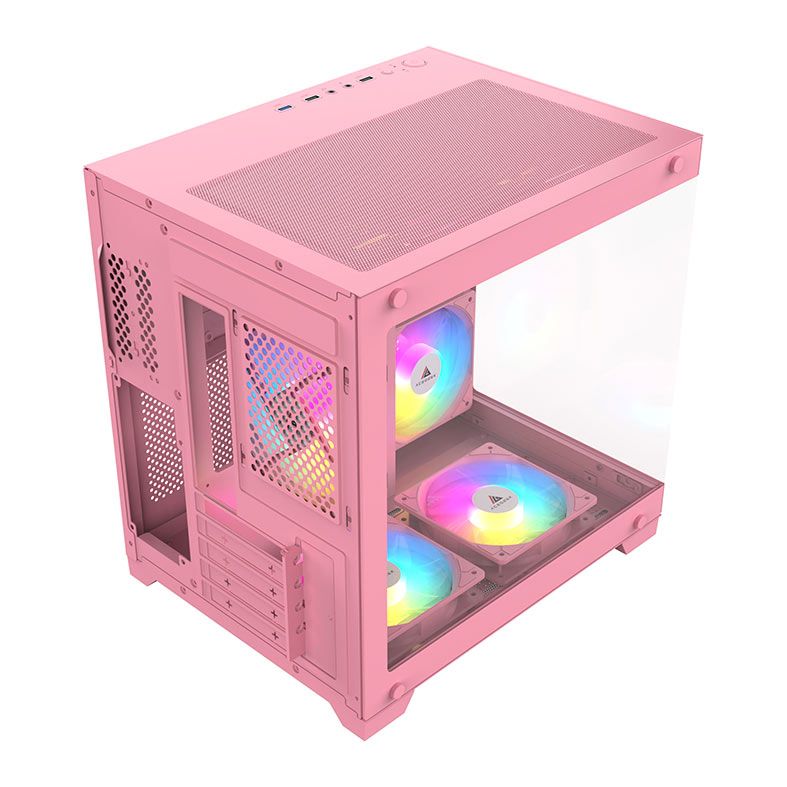 Gabinete Gamer Acegeek Vacancy L375, Mid-Tower, Lateral de Vidro, Rosa, AG-VACANCY-L375-PK