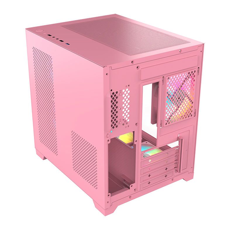 Gabinete Gamer Acegeek Vacancy L375, Mid-Tower, Lateral de Vidro, Rosa, AG-VACANCY-L375-PK