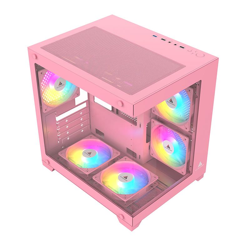 Gabinete Gamer Acegeek Vacancy L375, Mid-Tower, Lateral de Vidro, Rosa, AG-VACANCY-L375-PK