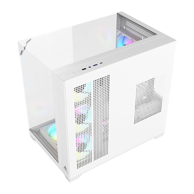 Gabinete Gamer Acegeek Viewmax, Mid-Tower, Lateral de Vidro, Branco, AG-VIEWMAX-WH