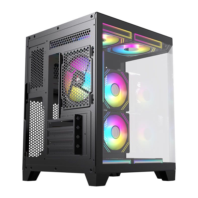Gabinete Gamer Acegeek Vista, Mid-Tower, Lateral de Vidro, Preto, AG-VISTA-BK