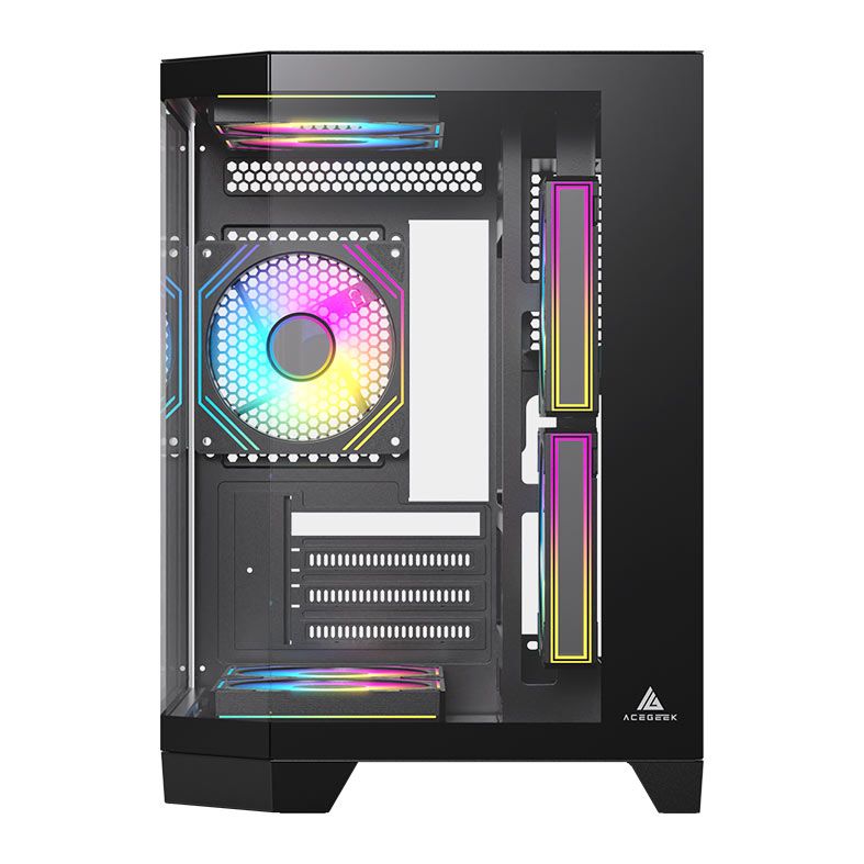 Gabinete Gamer Acegeek Vista, Mid-Tower, Lateral de Vidro, Preto, AG-VISTA-BK