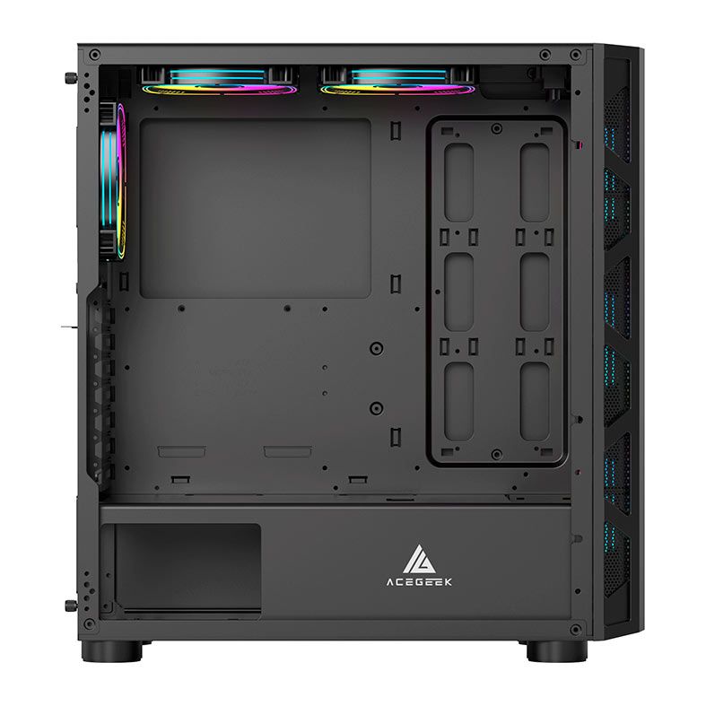 Gabinete Gamer Acegeek Warrior A380 Glass, Full-Tower, Lateral de Vidro, Preto, AG-WARRIORA380GLASS-BK