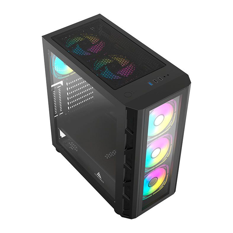 Gabinete Gamer Acegeek Warrior A380 Glass, Full-Tower, Lateral de Vidro, Preto, AG-WARRIORA380GLASS-BK