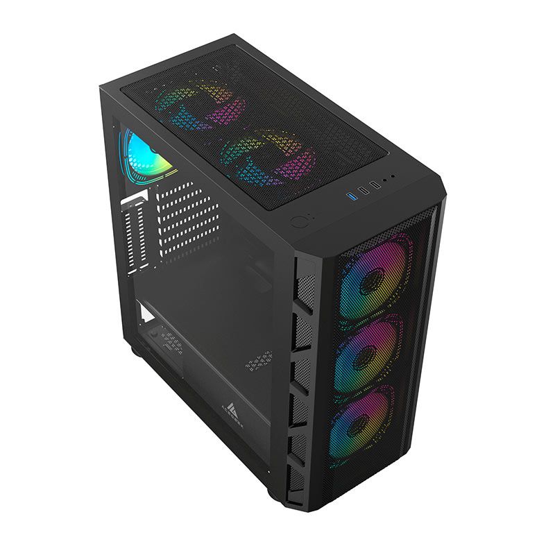 Gabinete Gamer Acegeek Warrior A380 Mesh, Full-Tower, Lateral de Vidro, Preto, AG-WARRIORA380MESH-BK