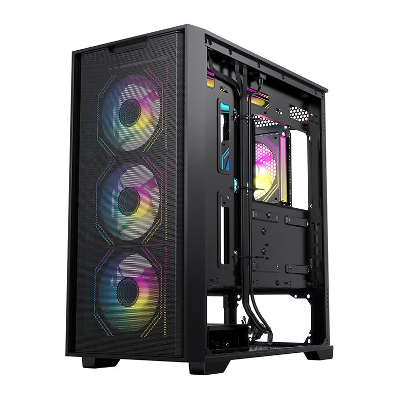 Gabinete Gamer Acegeek Xrader Mini, Mid-Tower, Lateral de Vidro, Preto, AG-XRADER-MINI-BK