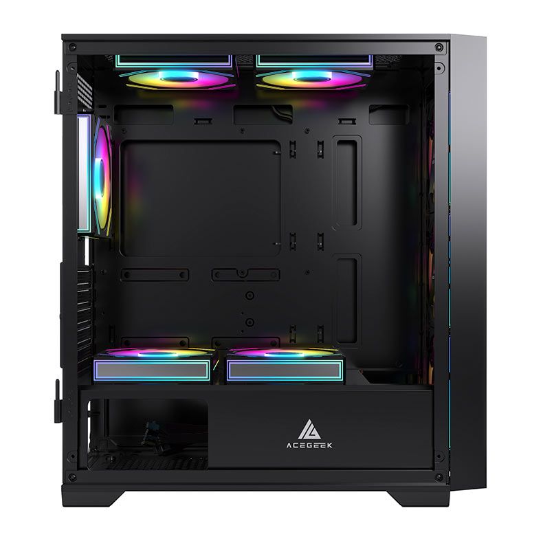 Gabinete Gamer Acegeek Xrader Mini, Mid-Tower, Lateral de Vidro, Preto, AG-XRADER-MINI-BK