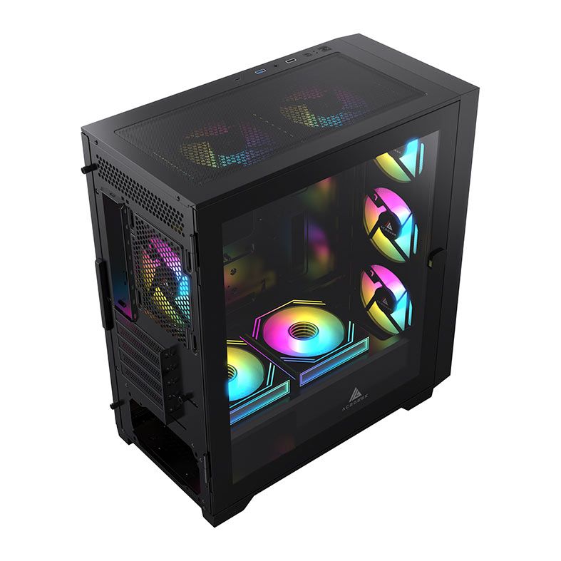 Gabinete Gamer Acegeek Xrader Mini, Mid-Tower, Lateral de Vidro, Preto, AG-XRADER-MINI-BK