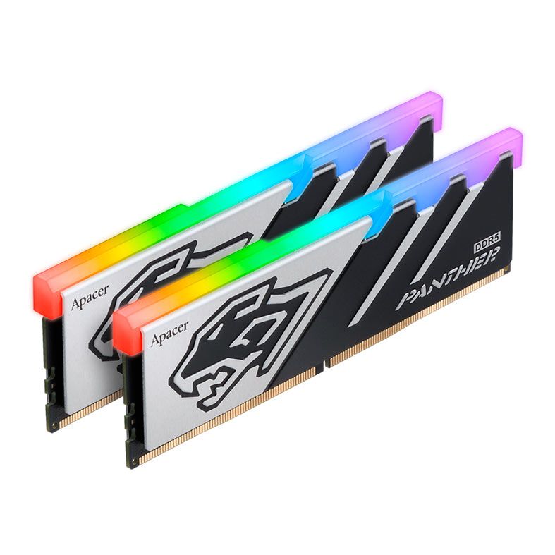 Memoria Apacer Panther, RGB, 32GB (2x16GB), DDR5, 6200MHz, C40, Preto e Prata, AH5U32G62C5329BAA-2