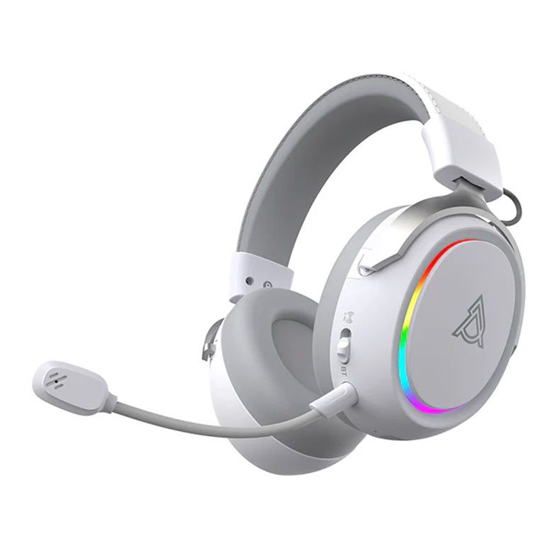 PRE VENDA - Headset Ajazz AHM10 Max, Drivers 53mm, RGB, Tri-Mode, Branco, AHM10MAX-WH