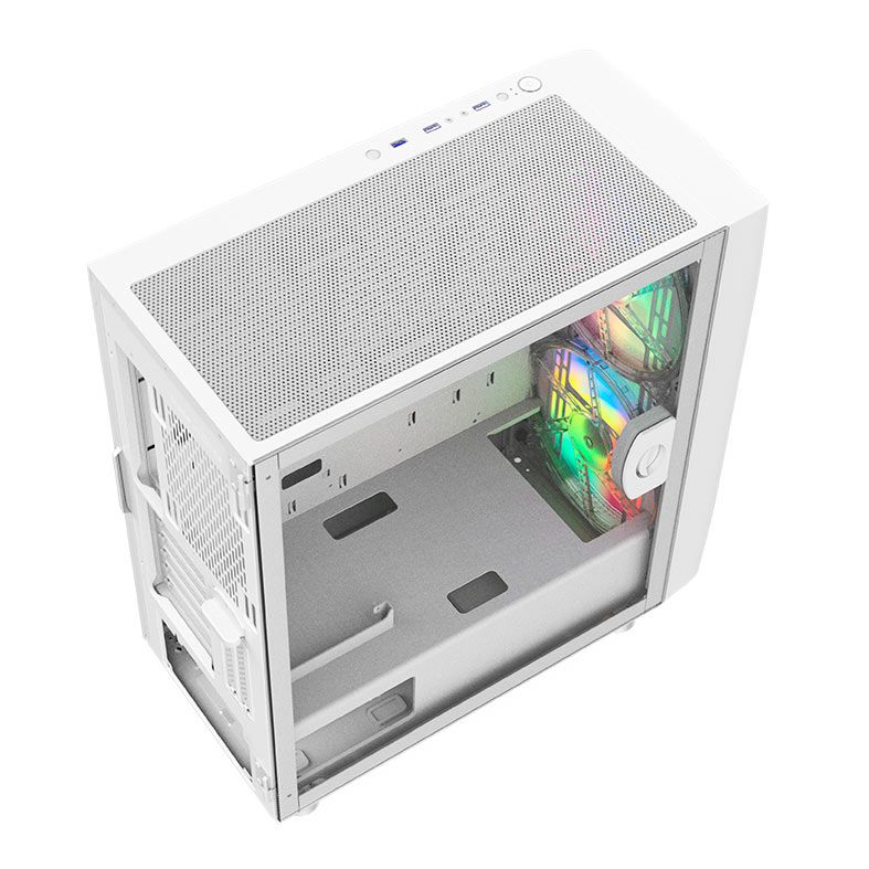 Gabinete Gamer Alseye AI, Full-Tower, Lateral de Vidro, Branco, AI-WH