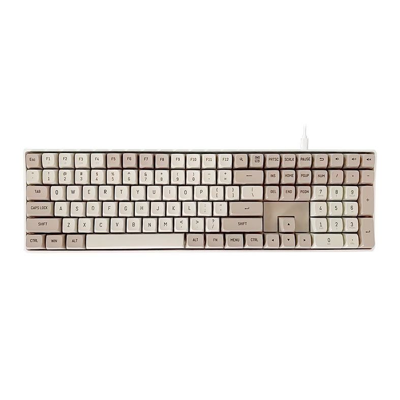 Teclado Mecanico Gamer Aigo A108, Switch Blue, USB-C, Marrom, AIGO-A108