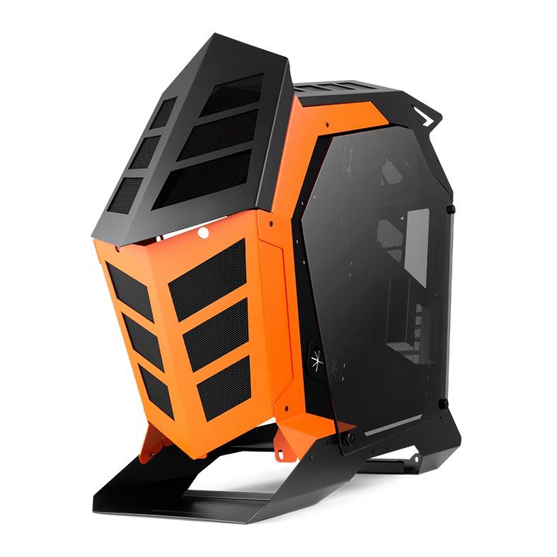 Gabinete Gamer Aigo DarkFlash Knight-K1 Preto/Laranja Lateral Vidro