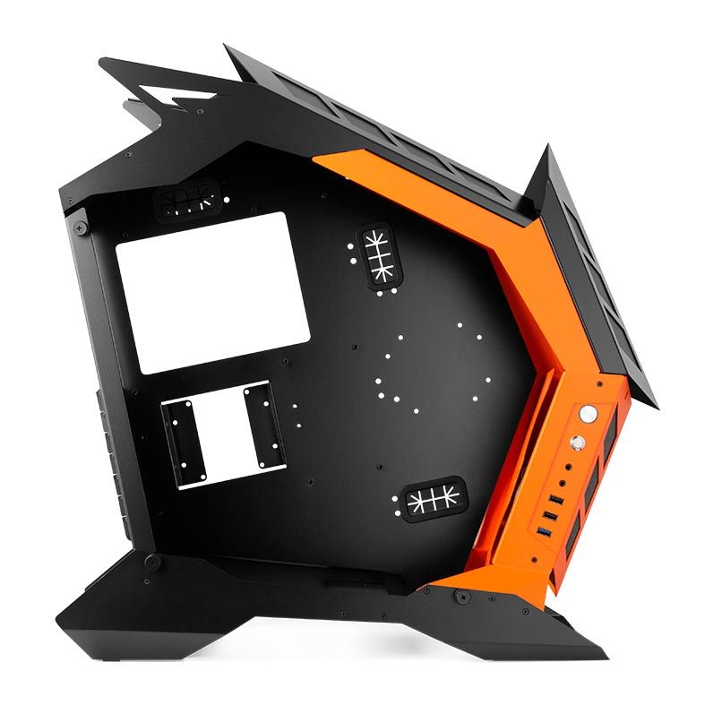 Gabinete Gamer Aigo DarkFlash Knight-K1 Preto/Laranja Lateral Vidro