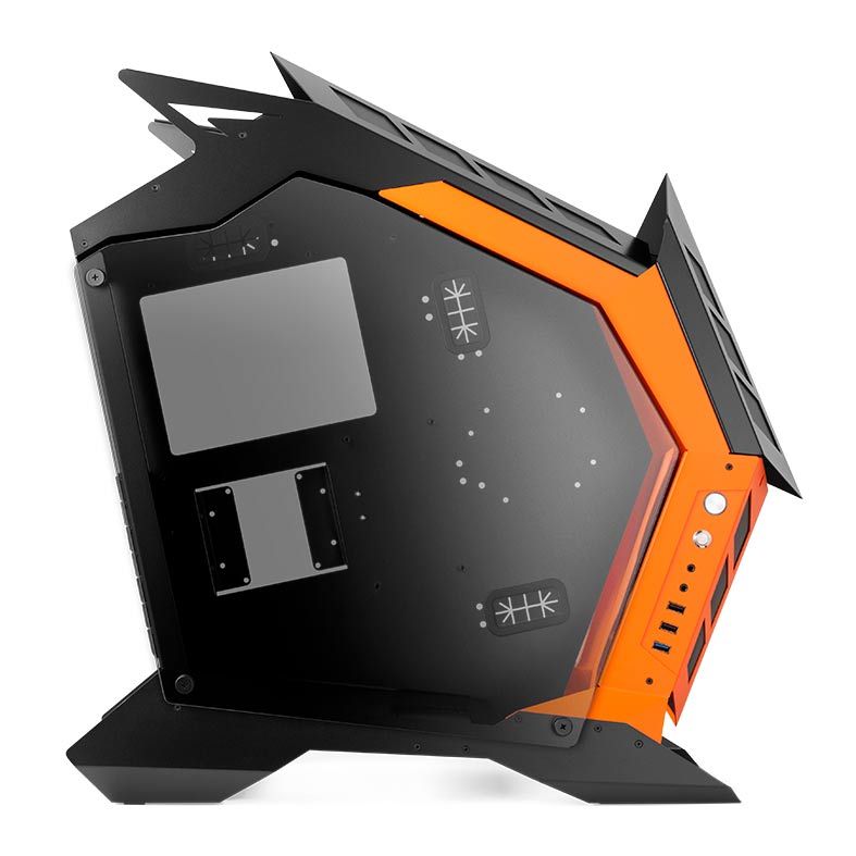 Gabinete Gamer Aigo DarkFlash Knight-K1 Preto/Laranja Lateral Vidro
