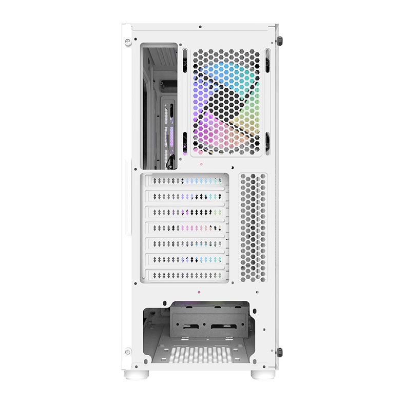Gabinete Gamer Aigo DarkFlash Pollux, RGB, Mid-Tower, Com 4 Ventoinhas, Lateral Acrilico, Branco, AIGO-DF-POLLUX-WH