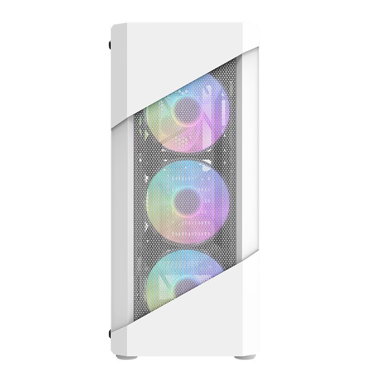 Gabinete Gamer Aigo DarkFlash Pollux, RGB, Mid-Tower, Com 4 Ventoinhas, Lateral Acrilico, Branco, AIGO-DF-POLLUX-WH