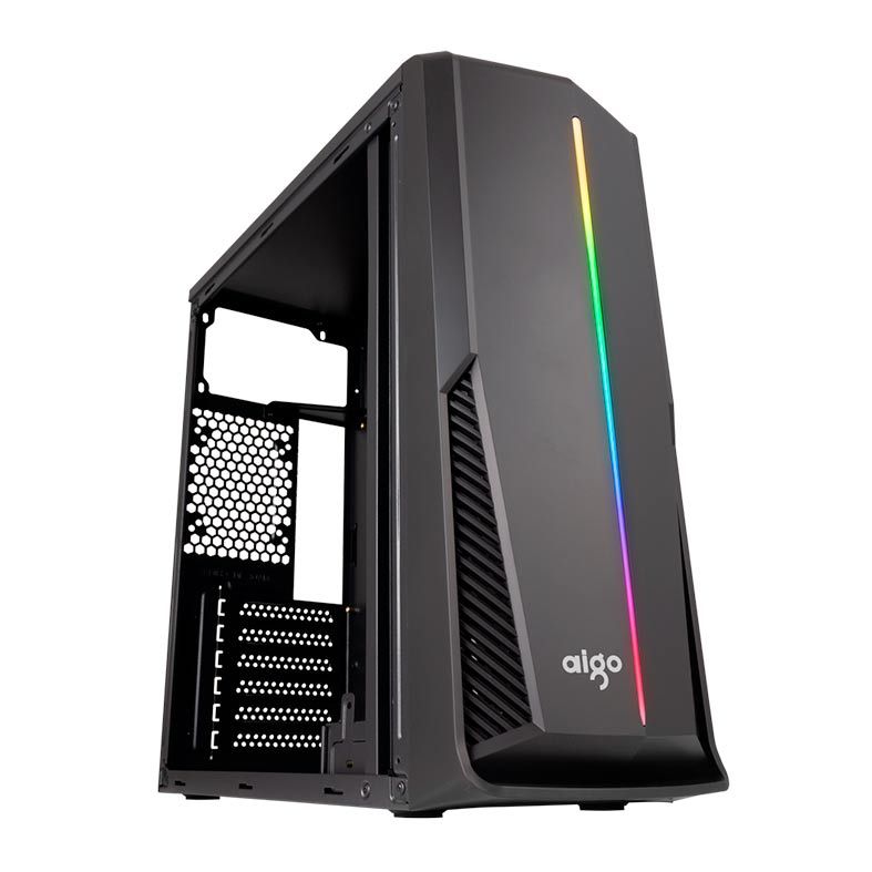 Gabinete Gamer Aigo Rainbow 6 Preto Lateral Acrilico