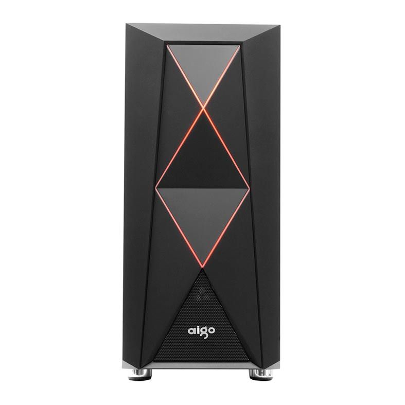 Gabinete Gamer Aigo Rainbow X Preto Lateral Vidro