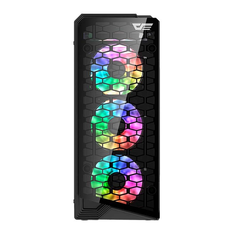 Gabinete Gamer Aigo Water Square 5 Preto Lateral de Vidro Temperado, Aigo-Water-Square-5