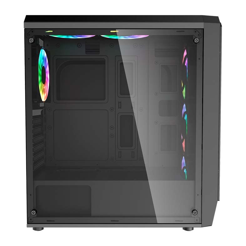 Gabinete Gamer Aigo Water Square 5 Preto Lateral de Vidro Temperado, Aigo-Water-Square-5