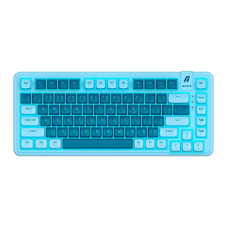 Teclado Mecanico A+ Plus Gasket Cetus, 75%, Led Azul, Switch Red