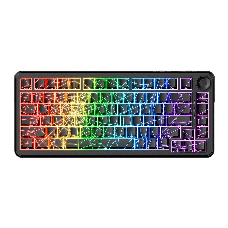 PRE VENDA - Teclado Magnetico Ajazz AK820 MAX Ultra HE, RGB, 75%, Switch Hall Effect, Tri-Mode, Spider Web Black, AK820MAX-ULTRA-SWBK