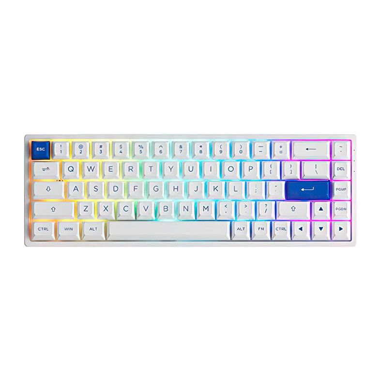 Teclado Mecanico Gamer Akko 3068B Plus Multi Modes, RGB, Switch Akko Jelly Purple, Blue on White, AKKO-3068B-PLUS-WHBL