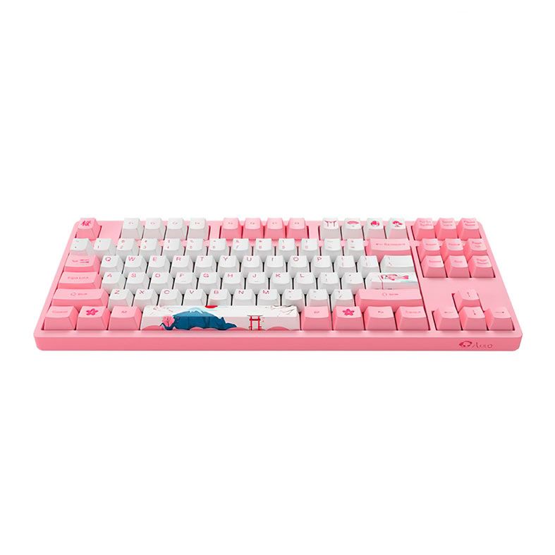 Teclado Mecanico Gamer Akko World Tour Tokyo, ANSI, Switch Orange, Rosa e Branco, AKKO-3087-V2-ORANGE