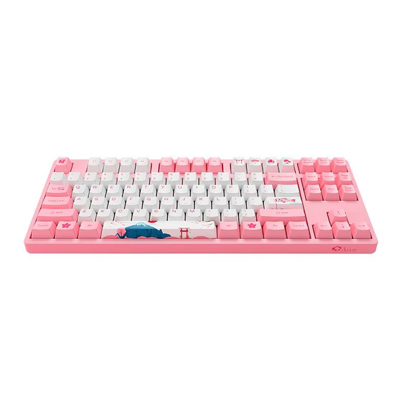 Teclado Mecanico Gamer Akko World Tour Tokyo, ANSI, Switch Pink, Rosa e Branco, AKKO-3087-V2-PINK