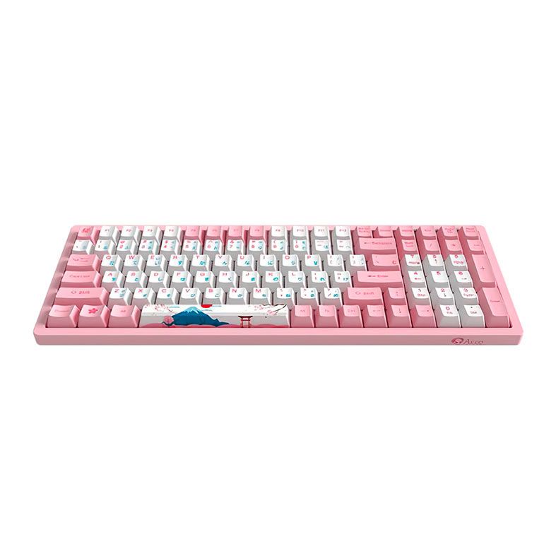 Teclado Mecanico Gamer Akko World Tour Tokyo, ANSI, Switch Gateron Pink, Rosa e Branco, AKKO-3096-GPINK