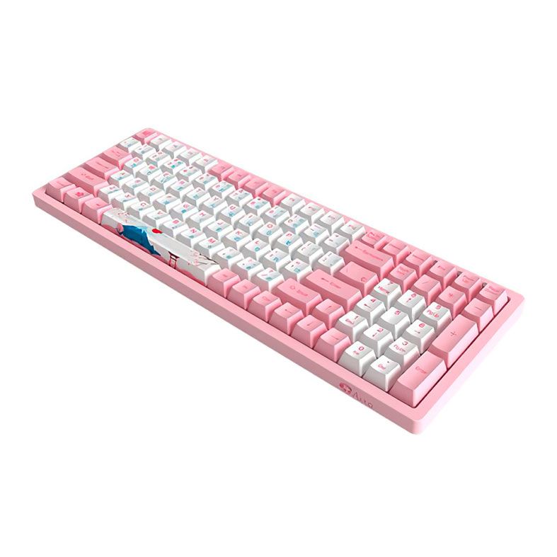 Teclado Mecanico Gamer Akko World Tour Tokyo, ANSI, Switch Gateron Pink, Rosa e Branco, AKKO-3096-GPINK