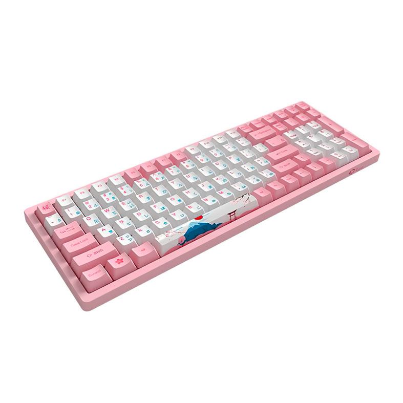 Teclado Mecanico Akko World Tour Tokyo, Switch Amarelo, Branco e Rosa, AKKO-3096