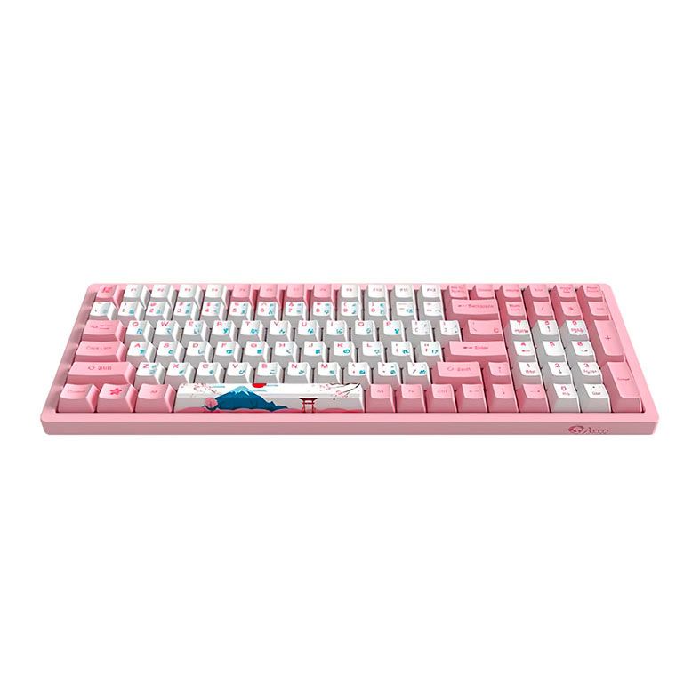 Teclado Mecanico Akko World Tour Tokyo, Switch Amarelo, Branco e Rosa, AKKO-3096