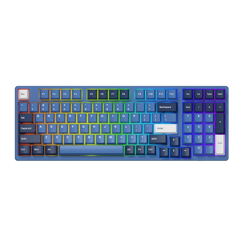 Teclado Mecanico Gamer Akko 3098DS Ocean Star, RGB, Bluetooth, Switch Cream Yellow, AKKO-3098DS-OCEANSTAR